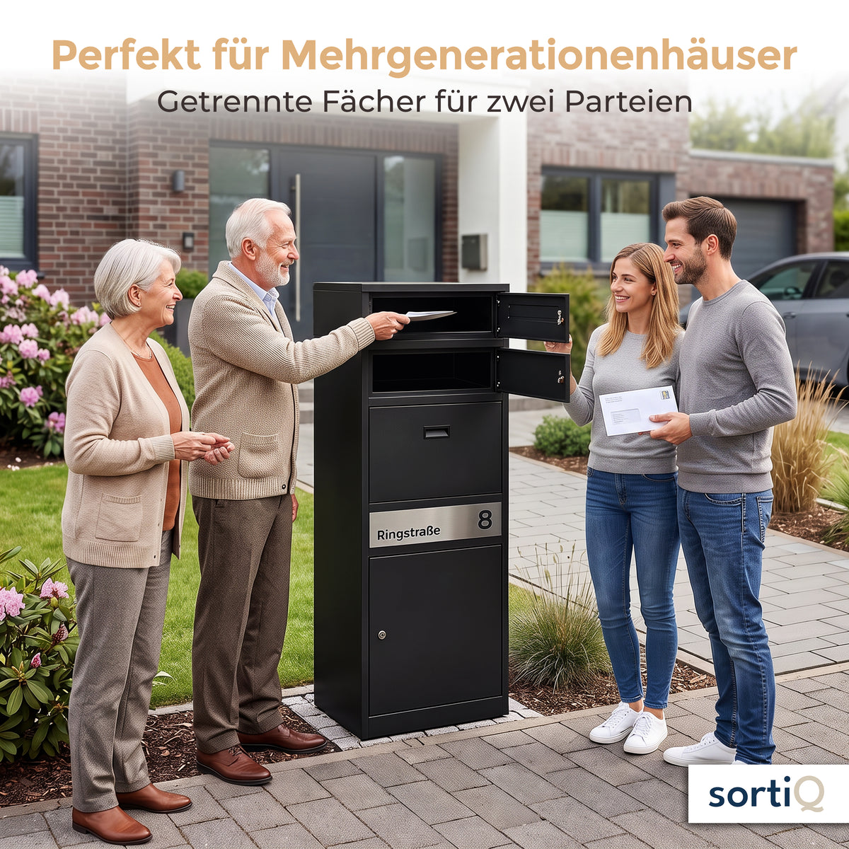 Paketbox mit 2 Briefeinwürfen